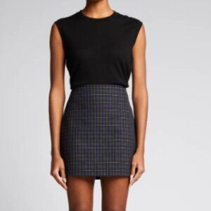 Set Theory Galway A-Line Plaid Mini Skirt & Short Sleeves Top Preppy Academia
